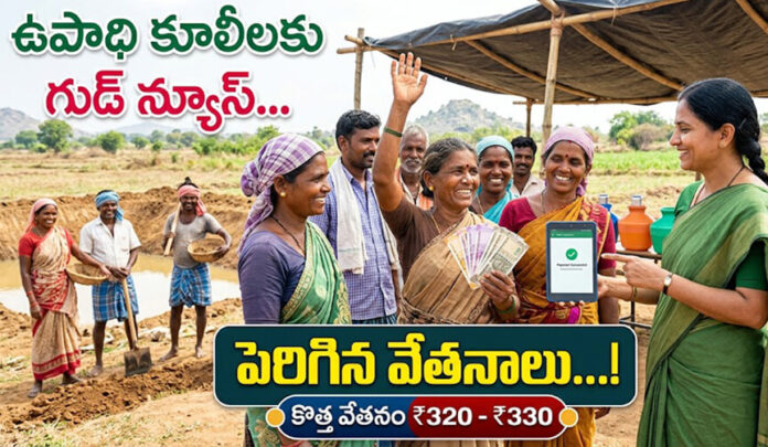 ఉపాధి కూలీల‌కు గుడ్ న్యూస్‌....పెరిగిన వేత‌నాలు...!